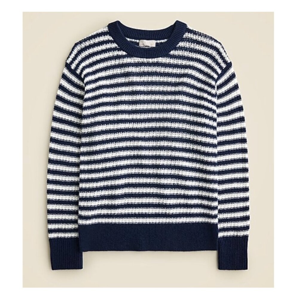 J.Crew Cashmere relaxed crewneck sweater in stripe